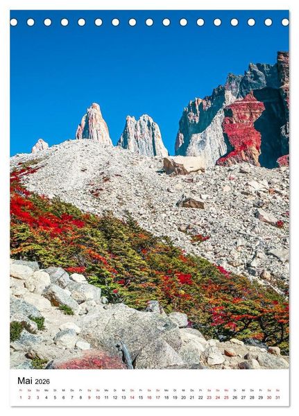Produktbild: Patagonien, die sch&ouml;nsten Reiseziele: Wildnis am Rande der Welt (Tischkalender 2026 DIN A5 hoch), CALVENDO Monatskalender