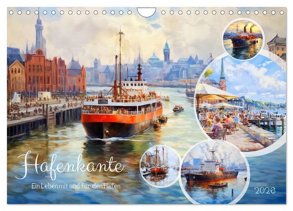 Hafenkante - Ein Leben mit und für den Hafen (Wandkalender 2026 DIN A4 quer), CALVENDO Monatskalender