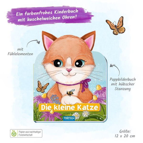Produktbild: Tr&ouml;tsch Die kleine Katze Pappenbuch mit Pl&uuml;schohren