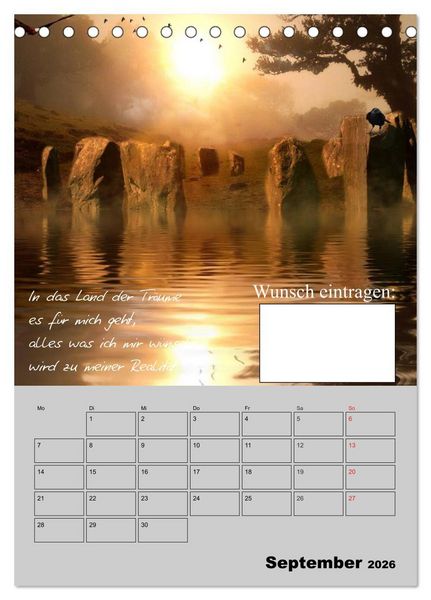 Produktbild: Wunsch- und Zauberkalender (Tischkalender 2026 DIN A5 hoch), CALVENDO Monatskalender