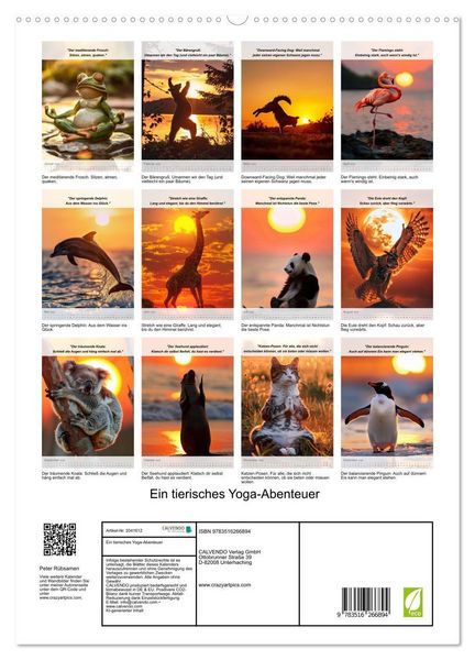 Produktbild: Ein tierisches Yoga-Abenteuer (hochwertiger Premium Wandkalender 2026 DIN A2 hoch), Kunstdruck in Hochglanz