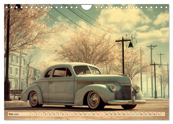 Produktbild: Amerikas rollende Legenden &ndash; Retro-Design trifft Nostalgie (Wandkalender 2026 DIN A4 quer), CALVENDO Monatskalender