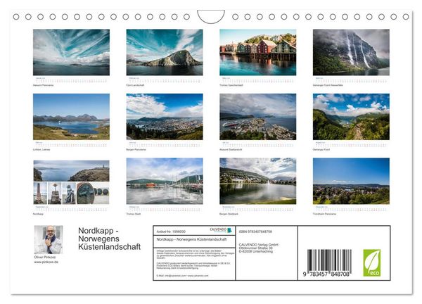 Produktbild: Nordkapp - Norwegens K&uuml;stenlandschaft (Wandkalender 2026 DIN A4 quer), CALVENDO Monatskalender