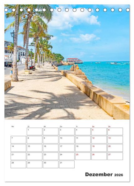 Produktbild: Sansibar - K&uuml;stenstadt mit Charme (Tischkalender 2026 DIN A5 hoch), CALVENDO Monatskalender