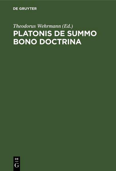 Produktbild: Platonis De Summo Bono Doctrina