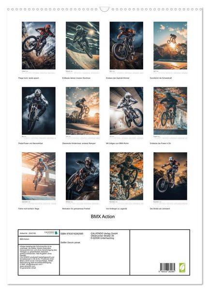 Produktbild: BMX Action (Wandkalender 2026 DIN A2 hoch), CALVENDO Monatskalender