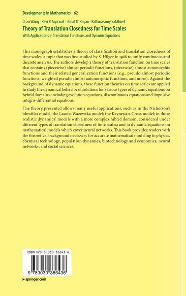 Produktbild: Theory of Translation Closedness for Time Scales