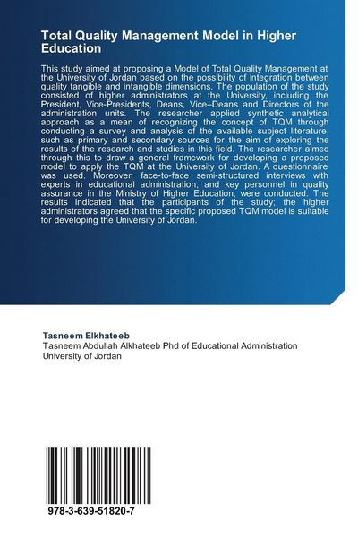 Produktbild: Total Quality Management Model in Higher Education