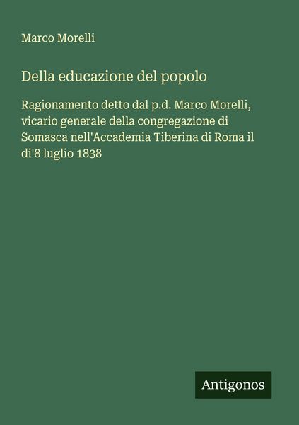 Produktbild: Della educazione del popolo