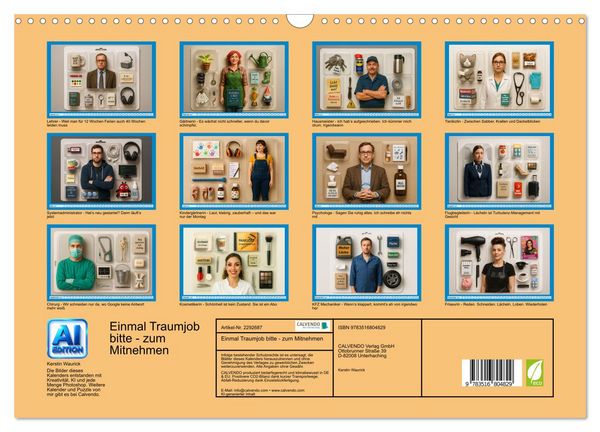 Produktbild: Einmal Traumjob bitte - zum Mitnehmen (Wandkalender 2027 DIN A3 quer), CALVENDO Monatskalender