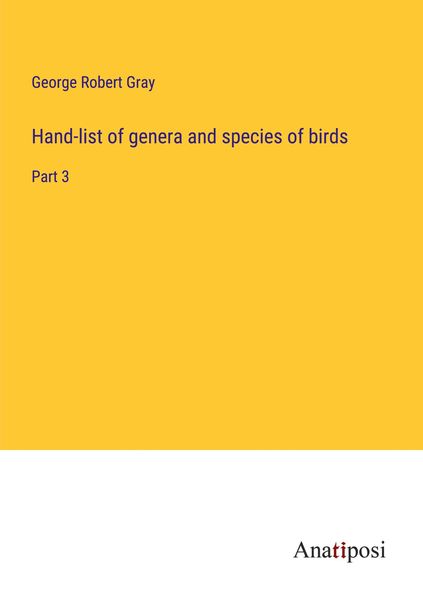Produktbild: Hand-list of genera and species of birds