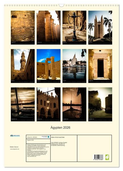 Produktbild: &Auml;gypten 2026 (Wandkalender 2026 DIN A2 hoch), CALVENDO Monatskalender