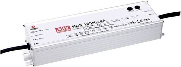 Produktbild: Mean Well HLG-185H-24B LED-Treiber, LED-Trafo Konstantspannung, Konstantstrom 187W 7.8A 12 - 24 V/DC dimmbar, PFC-Schaltkreis