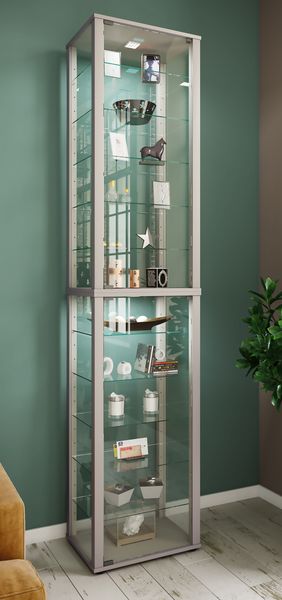Produktbild: Holz Glas Stand Vitrine Sammelvitrine Kavisa XXL