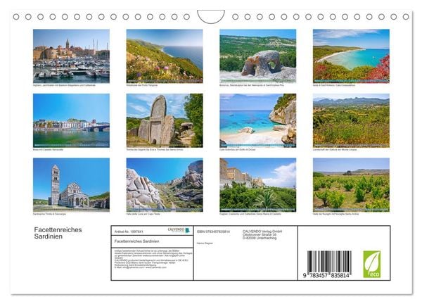Produktbild: Facettenreiches Sardinien (Wandkalender 2026 DIN A4 quer), CALVENDO Monatskalender