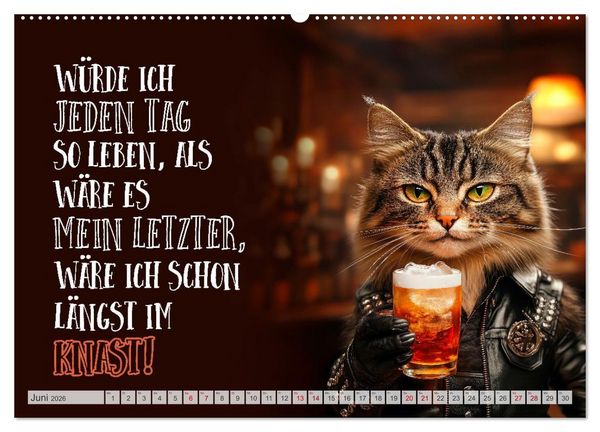 Produktbild: Schnurrige Gl&uuml;ckw&uuml;nsche - Spr&uuml;che zum &Auml;lterwerden (hochwertiger Premium Wandkalender 2026 DIN A2 quer), Kunstdruck in Hochglanz