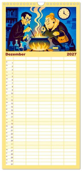 Produktbild: Familienplaner 2027 - Michael Ende mit 5 Spalten (Wandkalender, 21 x 45 cm) CALVENDO