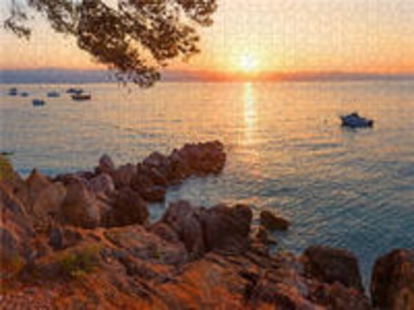 CALVENDO Puzzle Felsenstrand Moscenicka Draga | 1000 Teile Lege-Größe 64 × 48 cm Foto-Puzzle für glückliche Stunden