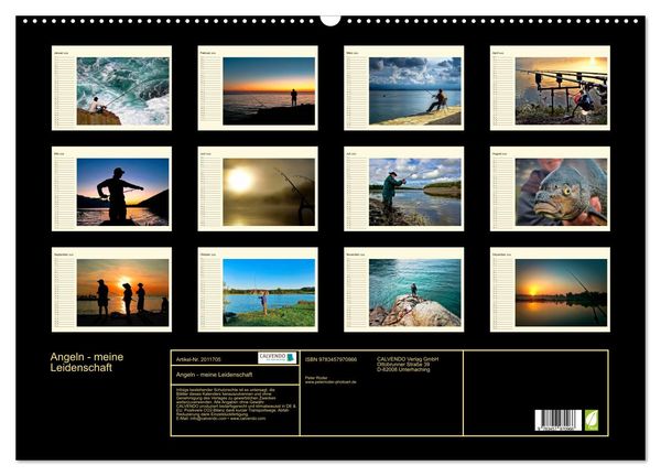 Produktbild: Angeln - meine Leidenschaft (Wandkalender 2026 DIN A2 quer), CALVENDO Monatskalender