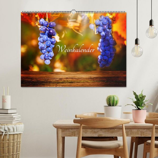 Produktbild: Weinkalender (Wandkalender 2026 DIN A2 quer), CALVENDO Monatskalender