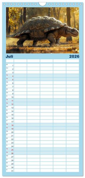 Produktbild: Familienplaner 2026 - Reise in die Urzeit mit 5 Spalten (Wandkalender, 21 x 45 cm) CALVENDO