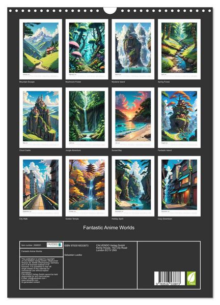 Produktbild: Fantastic Anime Worlds (Wall Calendar 2026 DIN A3 portrait), CALVENDO 12 Month Wall Calendar