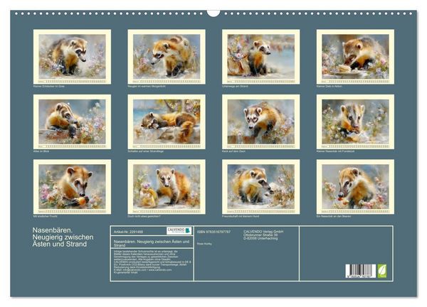 Produktbild: Nasenb&auml;ren. Neugierig zwischen &Auml;sten und Strand (Wandkalender 2027 DIN A2 quer), CALVENDO Monatskalender
