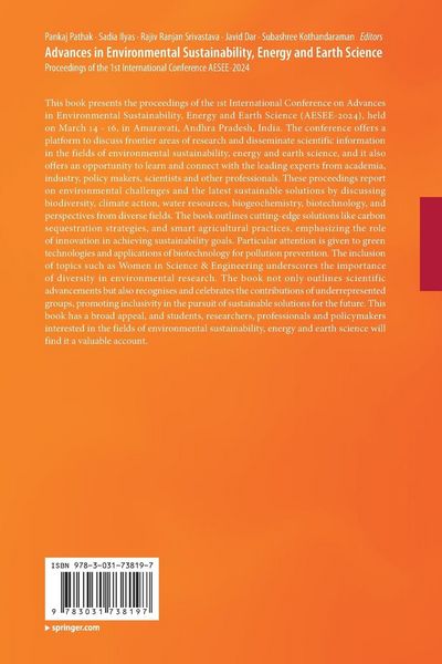 Produktbild: Advances in Environmental Sustainability, Energy and Earth Science