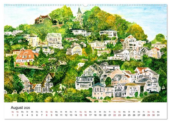 Produktbild: Hamburg in stillen Aquarellen (Wandkalender 2026 DIN A2 quer), CALVENDO Monatskalender