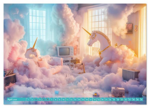 Produktbild: Traumhafte Illusionen - Imagin&auml;r und surreal (hochwertiger Premium Wandkalender 2026 DIN A2 quer), Kunstdruck in Hochglanz
