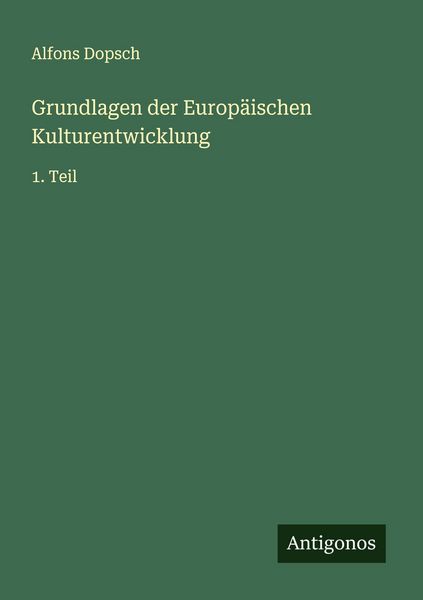 Produktbild: Grundlagen der Europ&auml;ischen Kulturentwicklung