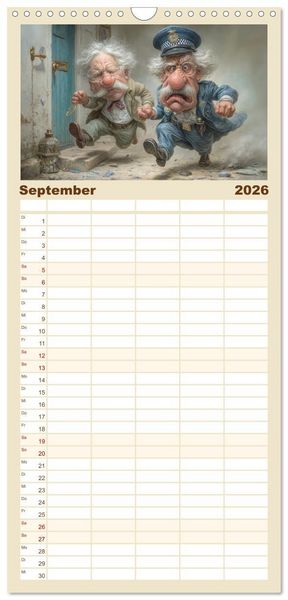 Produktbild: Familienplaner 2026 - Arbeiten bis der Rollator funkt! mit 5 Spalten (Wandkalender, 21 x 45 cm) CALVENDO