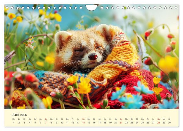 Produktbild: Kecke Marder. Charmante und niedliche Fashion-Ikonen (Wandkalender 2026 DIN A4 quer), CALVENDO Monatskalender