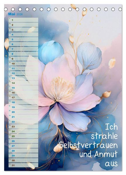 Produktbild: Der feminine Affirmationskalender (Tischkalender 2026 DIN A5 hoch), CALVENDO Monatskalender