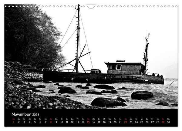 Produktbild: R&uuml;gen in schwarz-wei&szlig; (Wandkalender 2026 DIN A3 quer), CALVENDO Monatskalender