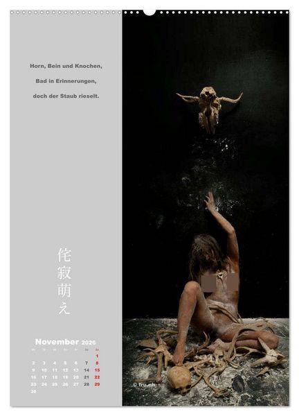 Produktbild: wabi sabi moe &mdash; bewundernswert verg&auml;nglich erotisch &mdash; Akt/Bodypainting (hochwertiger Premium Wandkalender 2026 DIN A2 hoch), Kunstdruck in Hochglanz