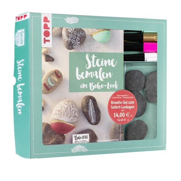 Produktbild: Kreativ-Set Steine bemalen im Boho-Stil