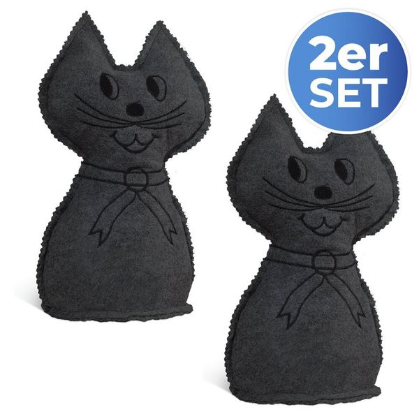 Produktbild: Raumentfeuchter Mod. Katze, 2er Set, schwerer T&uuml;rstopper