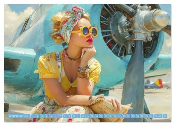 Produktbild: Retro &Auml;sthetik &ndash; Pin-up Girls (Wandkalender 2026 DIN A4 quer), CALVENDO Monatskalender