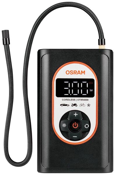 OSRAM OTIR4000 Kompressor TYREinflate 4000 8.3 bar Aufbewahrungs-Box/-Tasche, Automatische Abschaltung, mit Arbeitslampe, Digitales Display