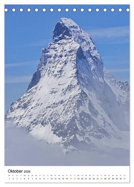 Produktbild: Horu Matterhorn im Hochformat (Tischkalender 2026 DIN A5 hoch), CALVENDO Monatskalender