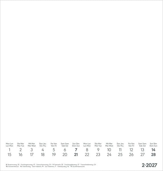 Produktbild: Kreativkalender M wei&szlig; 2027