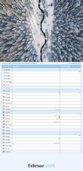 Produktbild: Emotions 2026 - Streifenplaner 22 x45 cm - mit einer Spalte für Eintragungen und einer für Geburtstage - Familienkalender - Familienplaner - Achtsamke