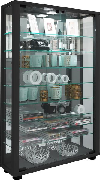 Produktbild: Glas Stand Vitrine Sammelvitrine Lumo Mini Spiegel