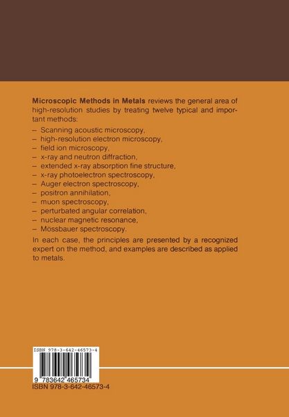 Produktbild: Microscopic Methods in Metals