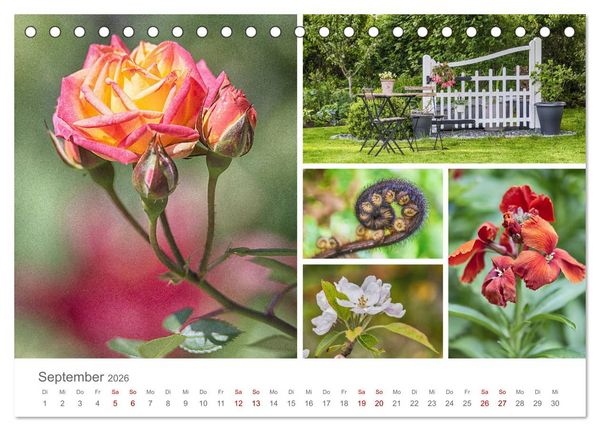 Produktbild: Ein Garten, der zum Verweilen einl&auml;dt (Tischkalender 2026 DIN A5 quer), CALVENDO Monatskalender
