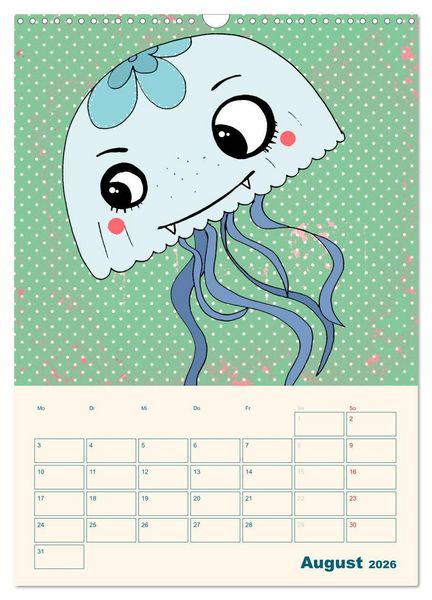 Produktbild: Kindliche Motive von Little Miss Arty - Illustrationen! (Wandkalender 2026 DIN A3 hoch), CALVENDO Monatskalender
