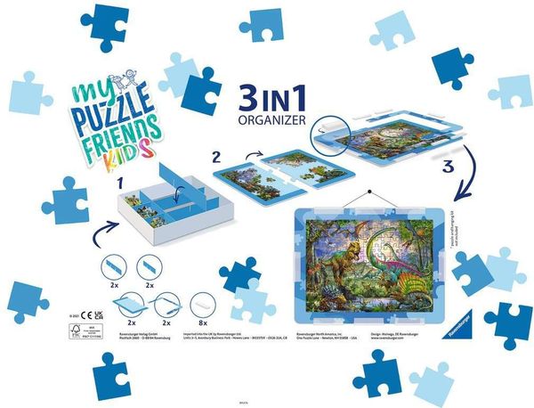 Kinderpuzzle Organizer blau 3 in 1 100-300 Teile