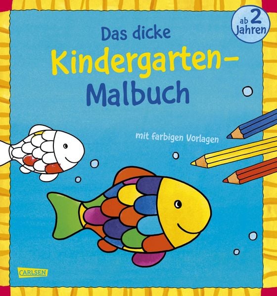 Produktbild: Ausmalbilder f&uuml;r Kita-Kinder: Das dicke Kindergarten-Malbuch: Mit farbigen Vorlagen und lustiger Fehlersuche