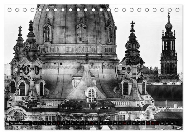 Produktbild: Dresden Faszination Schwarz Weiss (Tischkalender 2026 DIN A5 quer), CALVENDO Monatskalender